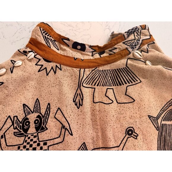 Rare Handmade One-of-A-Kind African Tribal Jacket Reversible Dindga Cowrie Shell - Picture 10 of 16